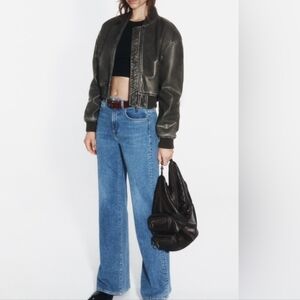 NWT ZARA HIGH-WAISTED FLARE JEANS Z1975 Light blue